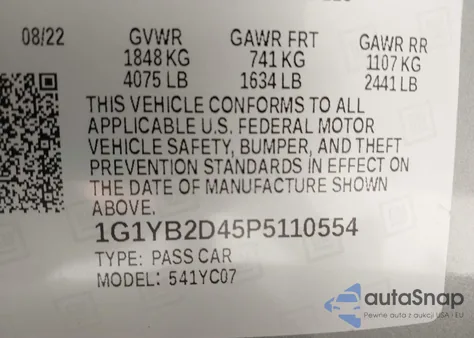 2023 Chevrolet Corvette Stingray Rwd 2Lt from USA, damaged, VIN 1G1YB2D45P5110554